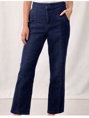 Tory Burch “Vanner” Slim Leg Dark Rinse Wash Pleated Leg Women’s Jeans